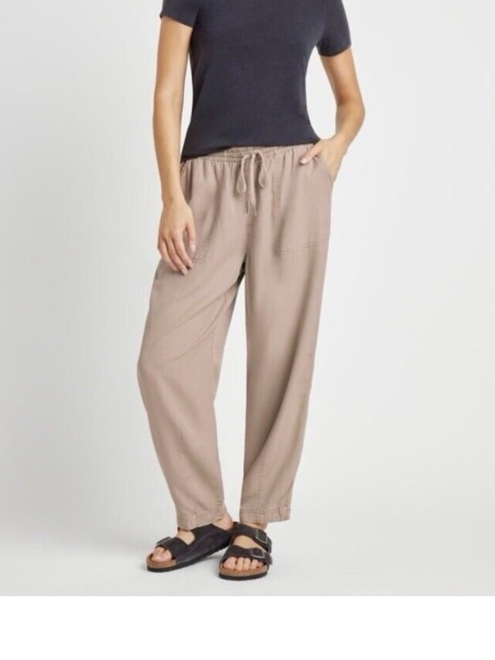 Splendid Ryan Pants Women’s Size Small Beige Barrel Leg Pockets Lightweight